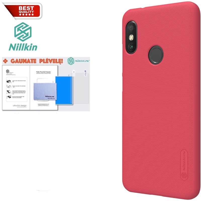 Raudonas shield idėklas + plėvelė (Xiaomi MI A2 LITE/REDMI 6 PRO) Raudonas shield idėklas + plėvelė (Xiaomi MI A2 LITE/REDMI 6 PRO)